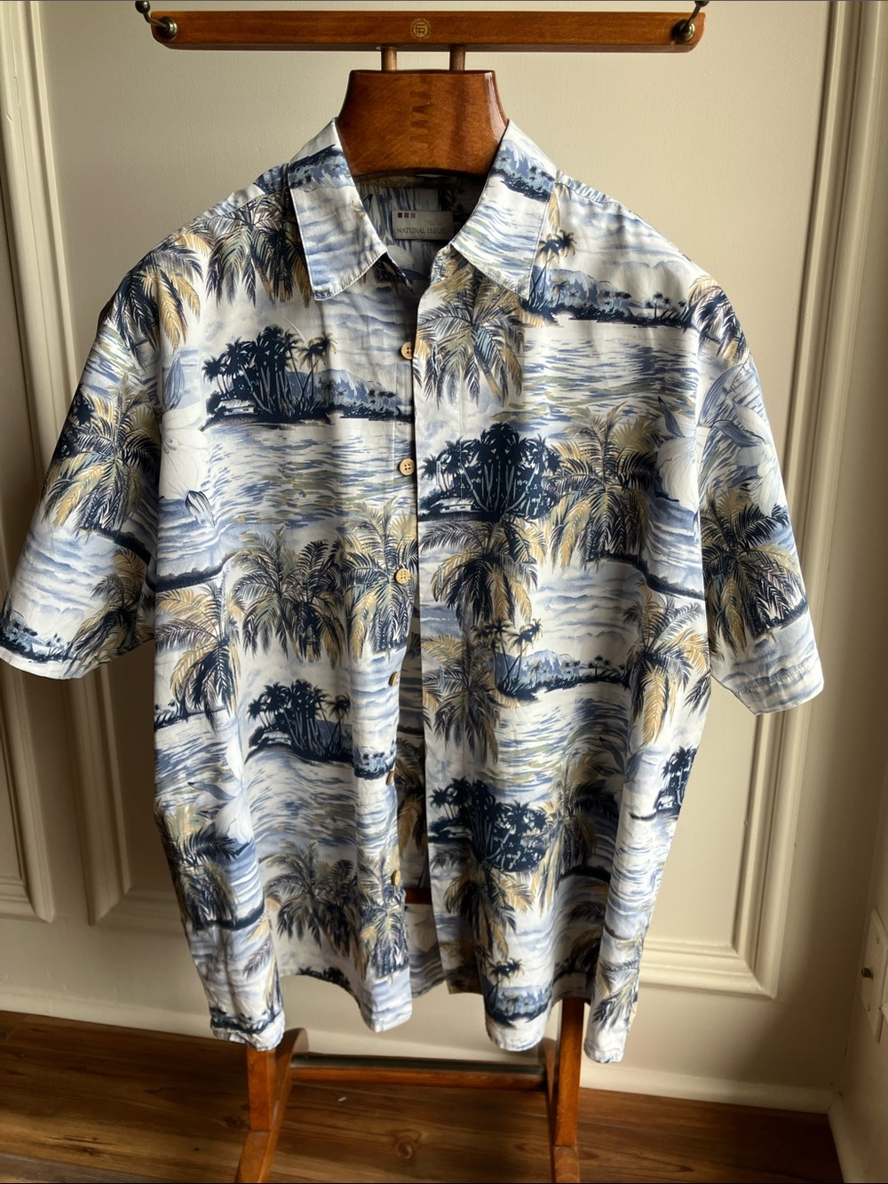 Natural Issue Men’s XL Hawaiian Shirt Tropical Island Palm Tree 100% Cotton